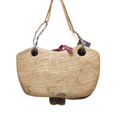 Dzwonek pasterski drewniany Vintage na sznurze XL